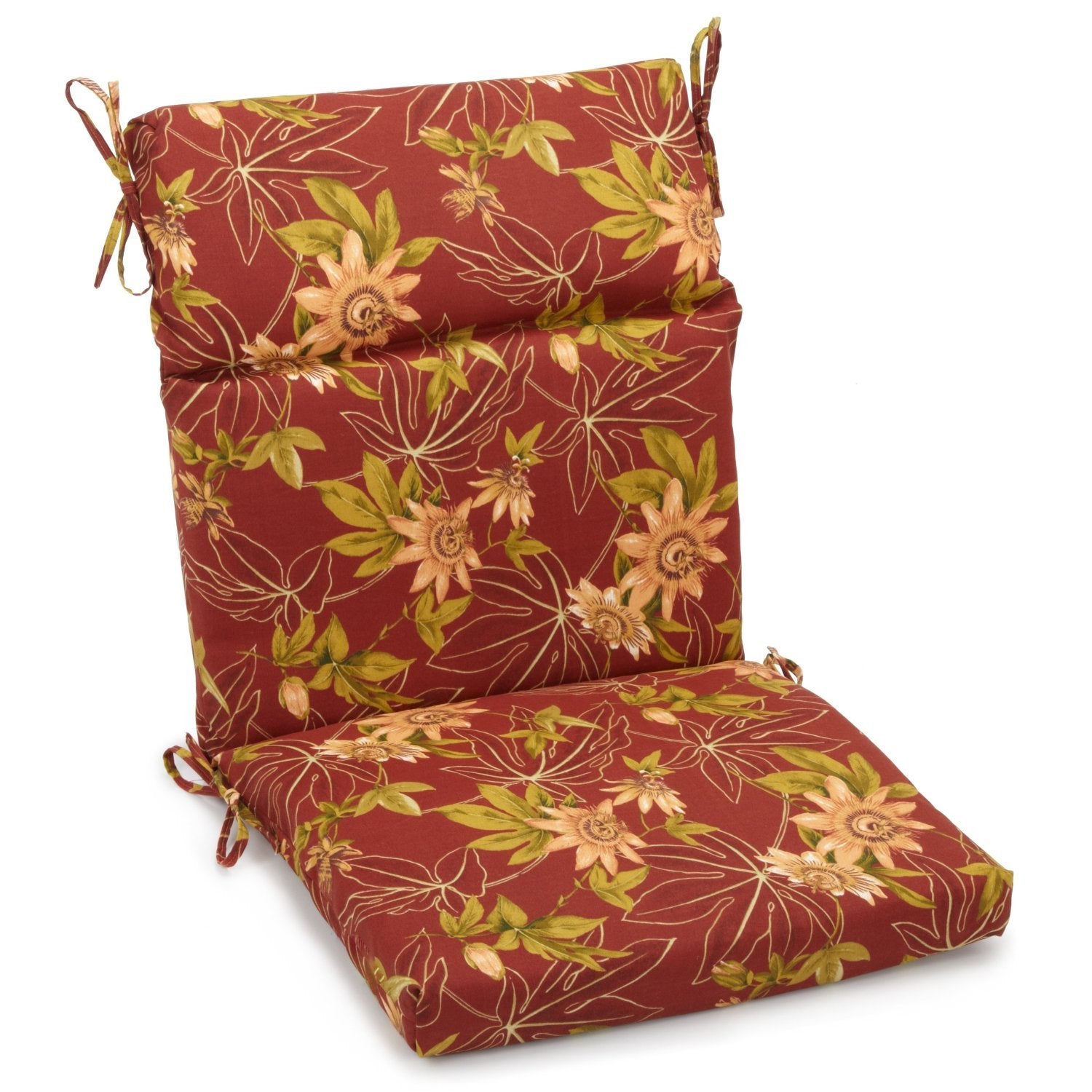 Blazing Needles Outdoor Seat/Back Chair Cushion, 22 x 45, Passion Ruby