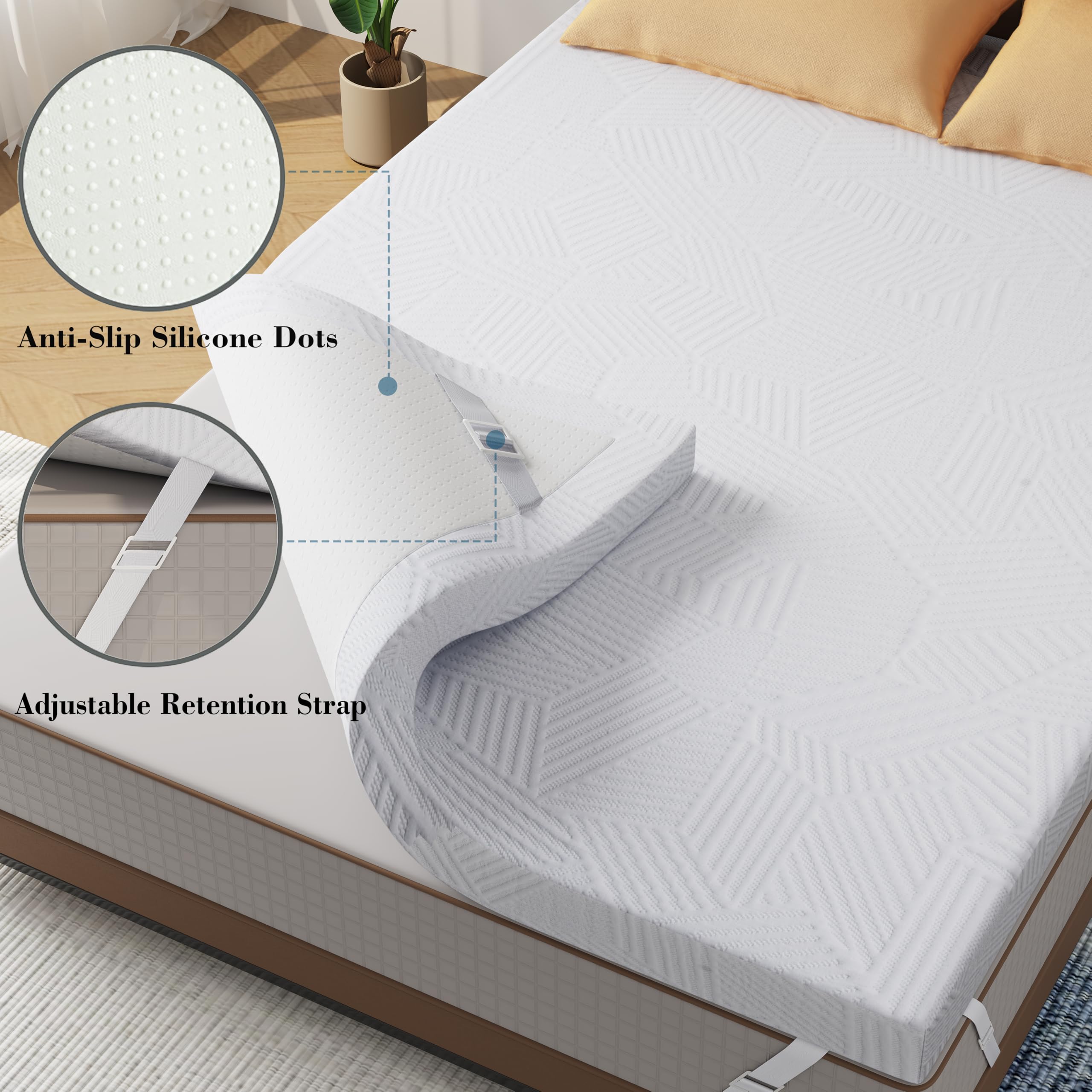 3 Inch Twin Gel Memory Foam Mattress Topper, Cooling Bed Topper With Removable Cover, Soft & Pain Relief & Breathable, Certipur-