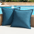 Woaboy Set of 2 Outdoor Waterproof Throw Pillow Covers Broadside Decorative Farmhouse Linen Cushion Cases for Bedroom, Living Ro