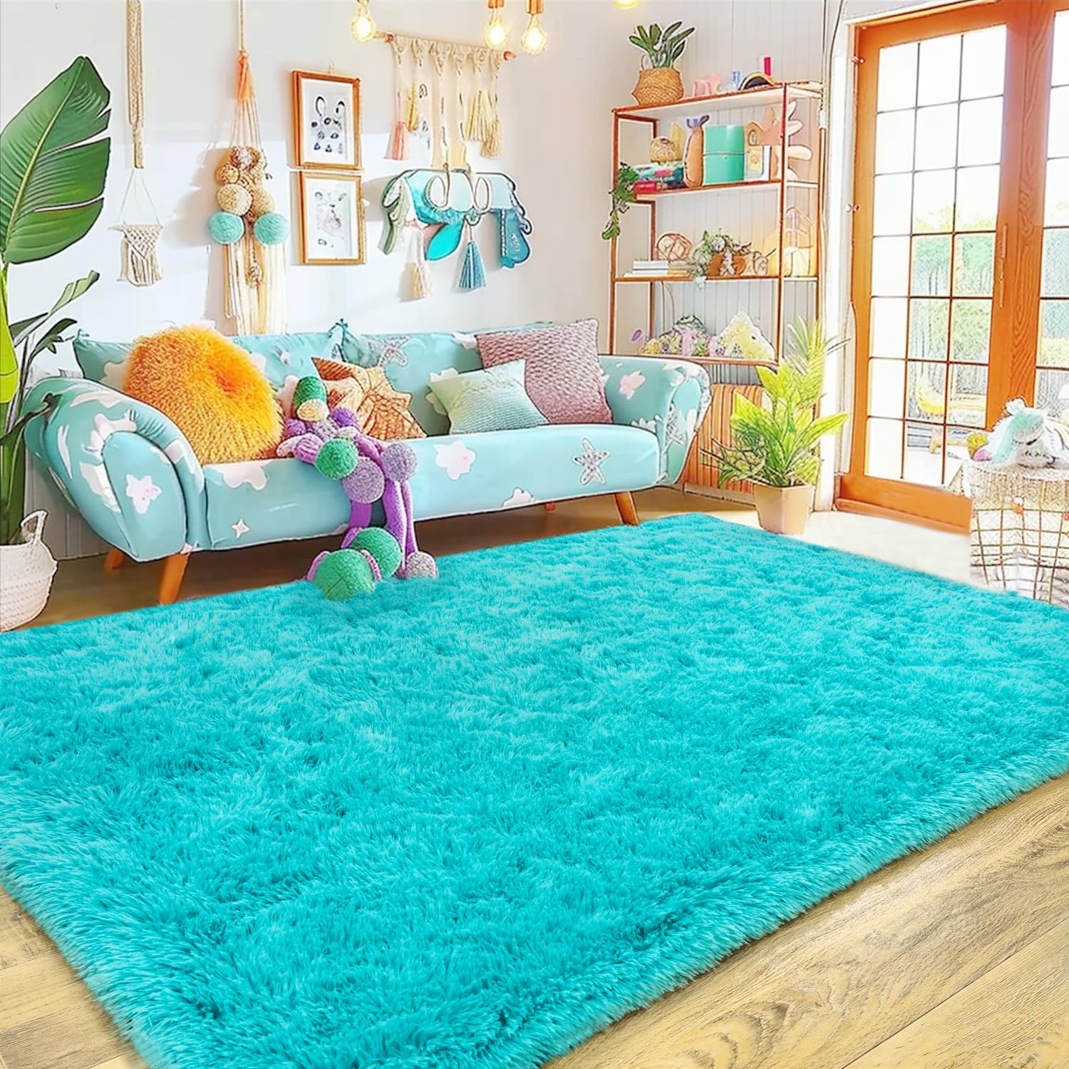 Super Soft Fluffy Rug for Living Room Bedroom, Modern Shaggy Rug Fuzzy Kids Rug for Living Room, Plush Indoor Nursery Classroom 