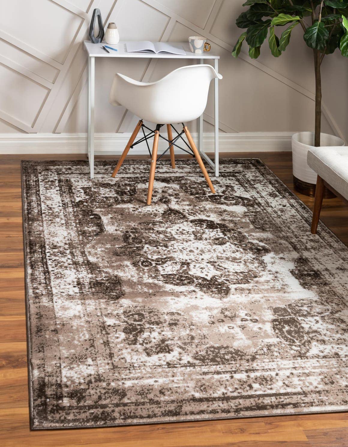Unique Loom Sofia Collection Area Rug - Salle Garnier (10 x 13 Rectangle, Light Brown/ Brown)