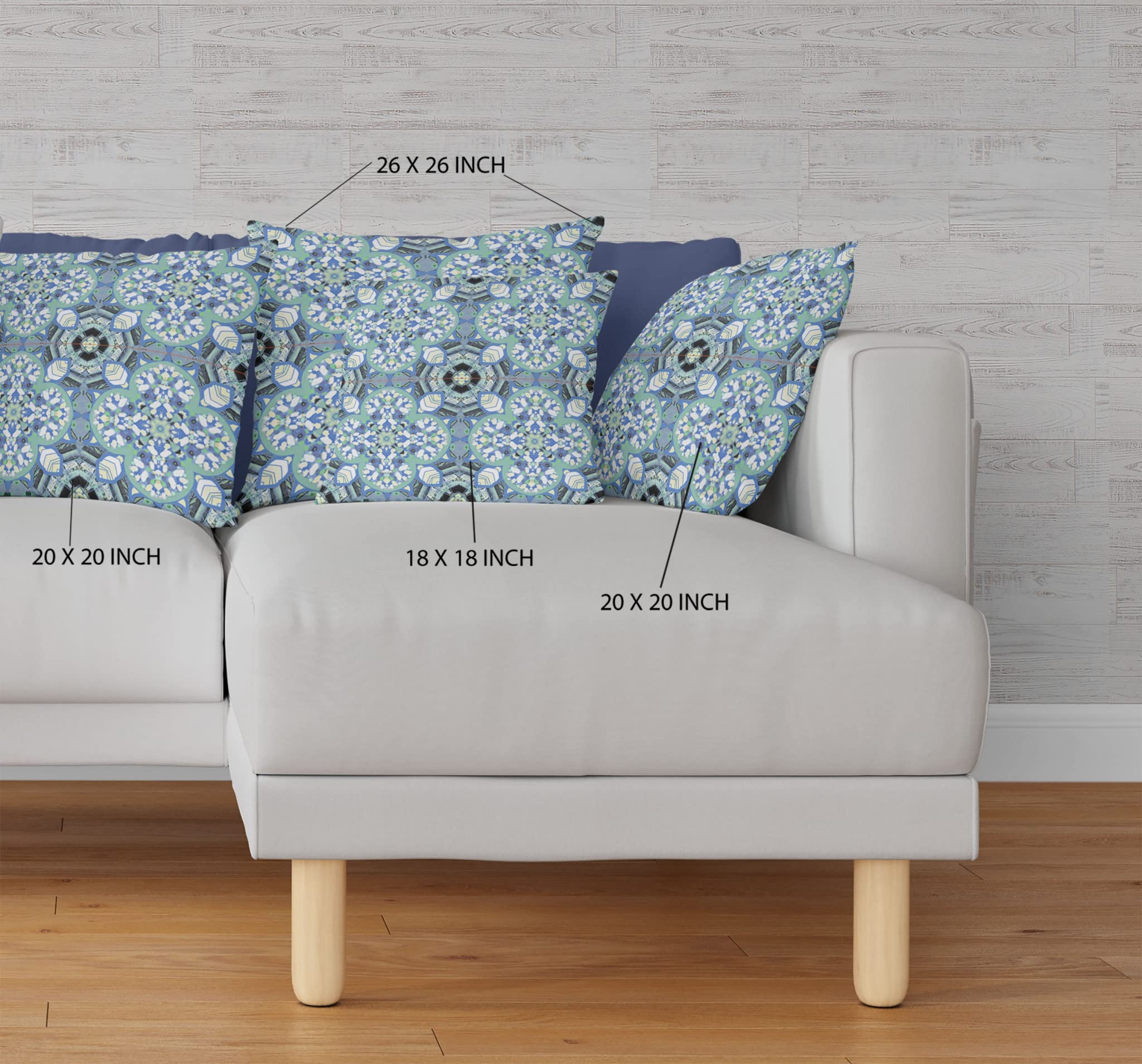 HomeRoots Blue White Black 16â€ Sapphire White Cloverleaf Boho Zippered Suede Throw Pillow