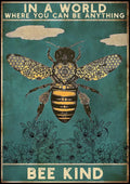 HAIMAX Retro Metal Tin Sign Kind Posters Floral Art Posters of Bees Art Posters On The Wall Metal Tin Sign Metal Plaque 8 x 12 R