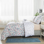 Honeilife King Size Duvet Cover - Cotton Comforter Cover, Soft & Breathable Floral Bedding Duvet Cover Sets With Zipper Closure
