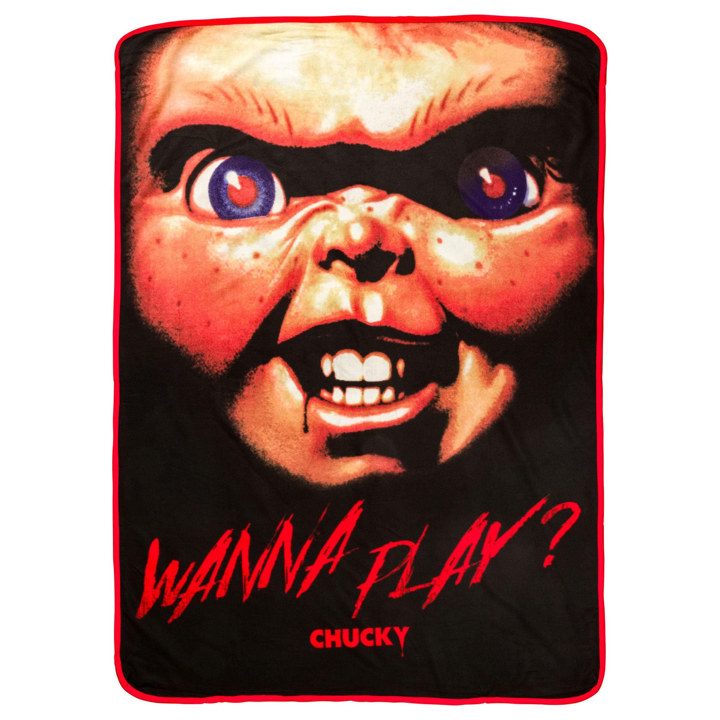 Silver Buffalo Chucky Wanna Play 45' X 60' Fleece Throw Blanket