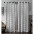 Exclusive Home Curtains - EH8371-01 2-84G Amelia Embroidered Woven Blackout Grommet Top Curtain Panel Pair, 52x84, Winter