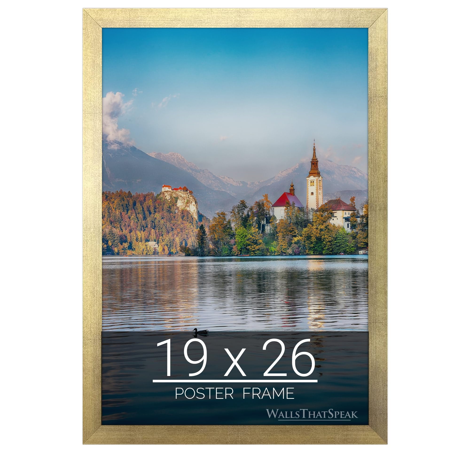 wallsthatspeak 19x26 Gold Picture Frame for Puzzles Posters Photos or Artwork