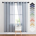 Nicetown Semi Sheer Linen Blend Window Curtains, Grommet Solid Curtain Privacy With Light Filter Flax Texture Window Treatment V