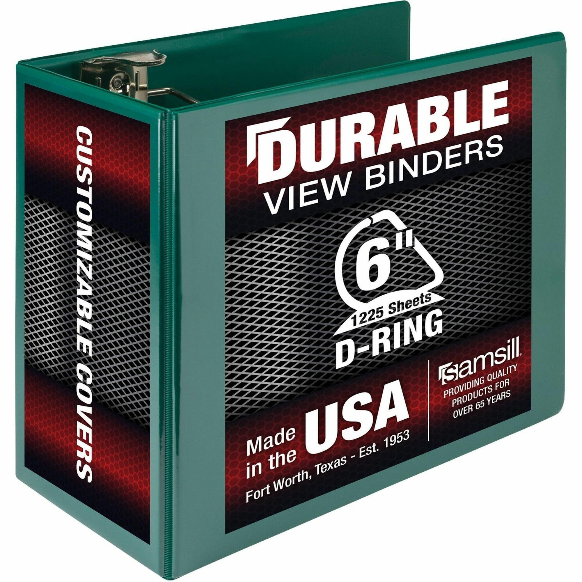 Samsill, Sam16424, Nonstick 6' Locking D-Ring View Binder, 1 Each, Green