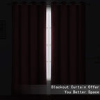 Lemomo Blackout Curtains 66 X 95 Inch/Burgundy Red Curtains Set Of 2 Panels/Thermal Insulated Room Darkening Bedroom Curtains