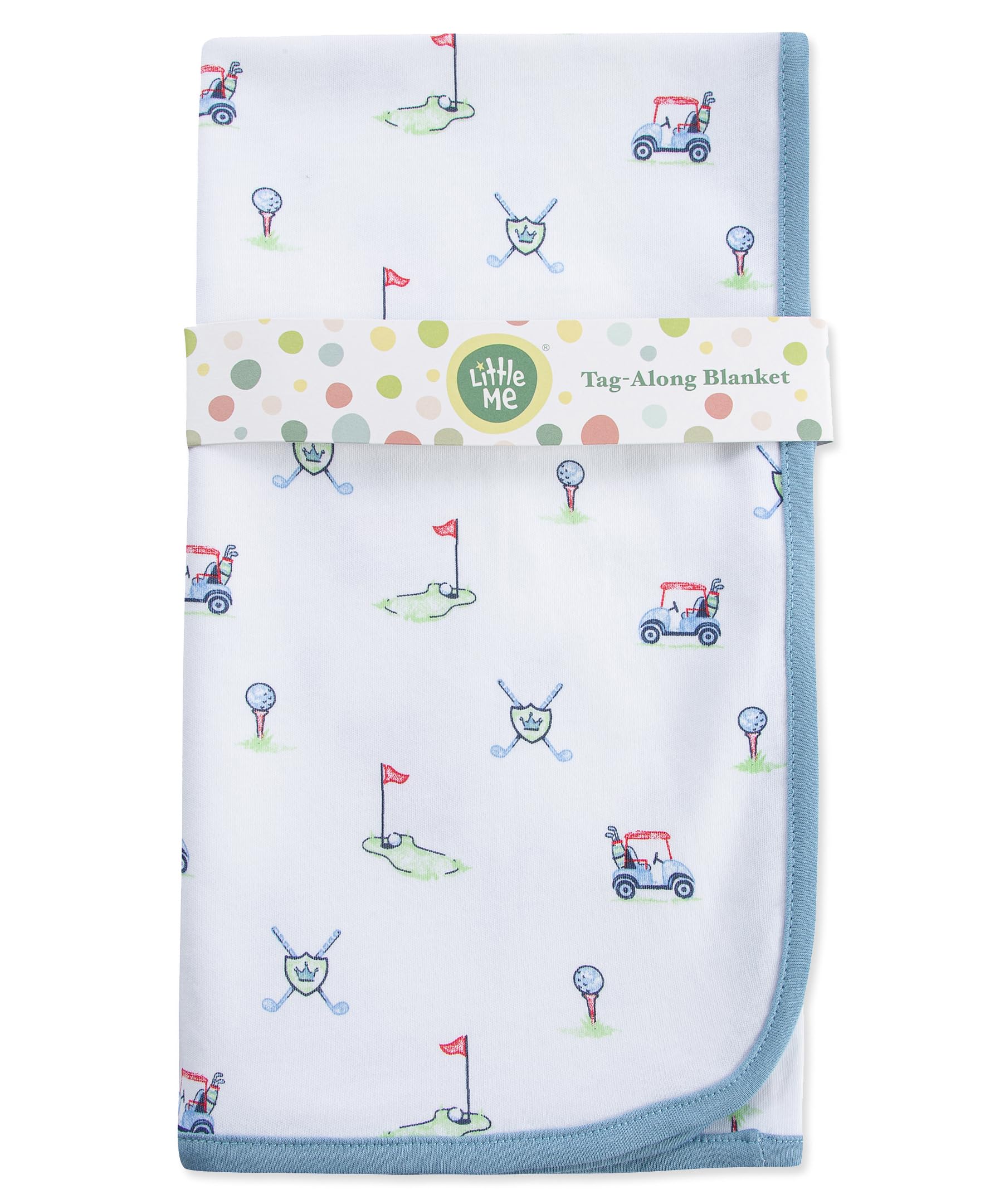Little Me Blankets For Baby Boys' Swaddling Receiving Blanket, Blue Golf Club, 30 X 27 Inches