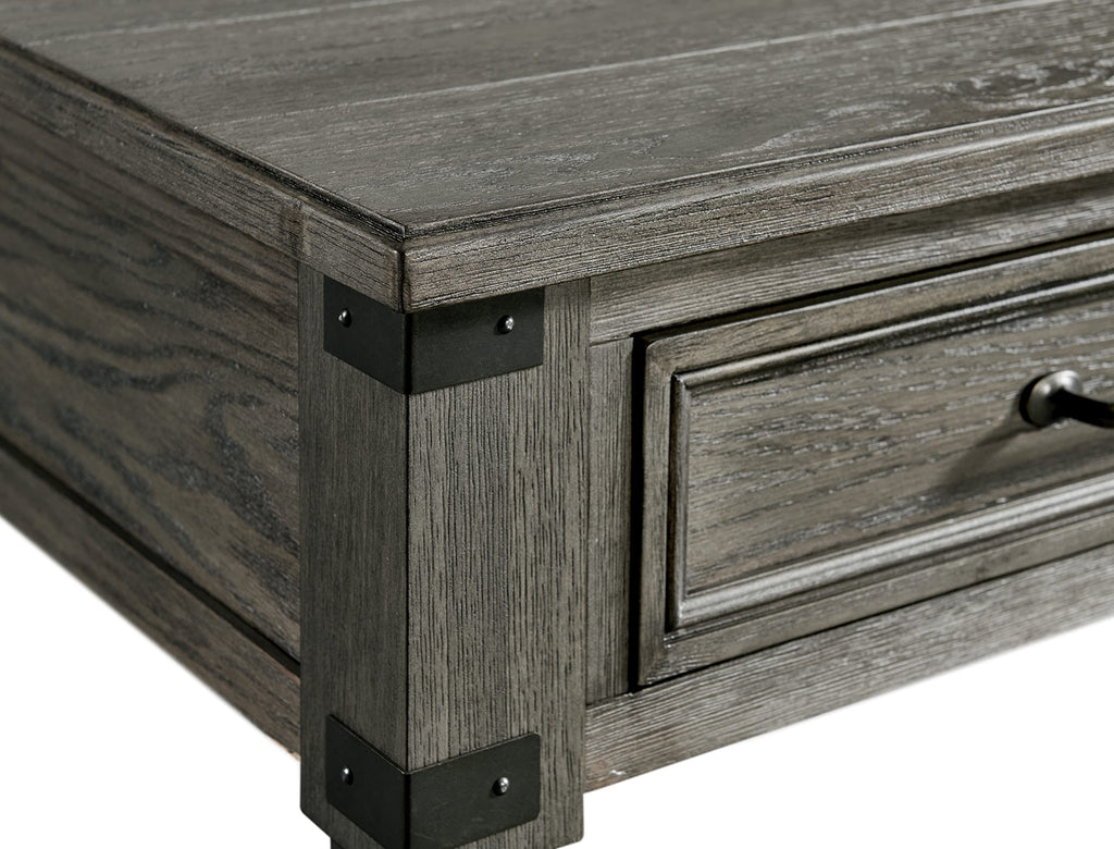 Intercon Foundry Media Console with 2 Shelves, 2 Cabinets, and Shelf, Brushed Pewter, 60" Width TV Stands