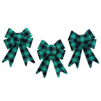 Iconikal Green And Black Gingham Decorative Holiday Decorative Bows, 5 X 7 Inches (Green Buffalo Plaid) 12-Pack