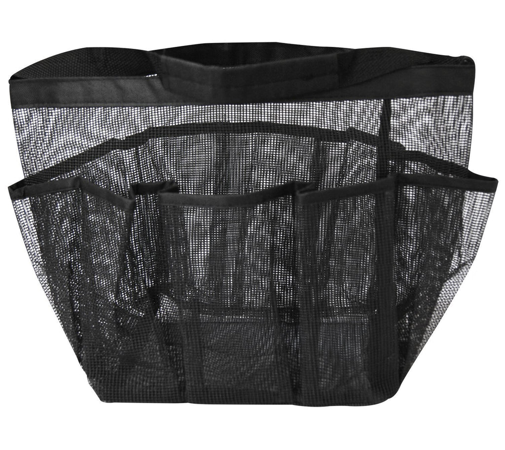 Eoocvt Mesh Shower Caddy, 8 Pockets Quick Dry Hanging Toiletry Tote Bag For Bathroom Shower Organizer Accessories (Black)