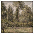 InSimSea Square Framed Canvas Wall Art, Large Decor Poplars in Garden Paintings, Classical Nature Wall Pictures for Bedroom Bath