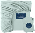 LANE LINEN King Fitted Sheet, 100% Organic Cotton, 3-Piece Set (1 Fitted Sheet,2 Pillowcases), Percale Weave, Ultra Soft, Breath