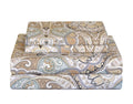 Pointehaven Bedding 4 Pieces Queen 100% Cotton Percale Sheets- Printed Bed Sheet & Pillowcase Sets- Soft Cotton Bed Sheets Set-