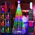 Smart Christmas Cone Tree LED Light, 6ft 265 LED Music Sync with Remote APP and Local Control, Pattern and Text Displayable, 16 