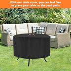 Patio Table Cover, 43 Inch Round Outdoor Table Cover, Waterproof Protective Covers Patio Furniture Covers-43X26Inch