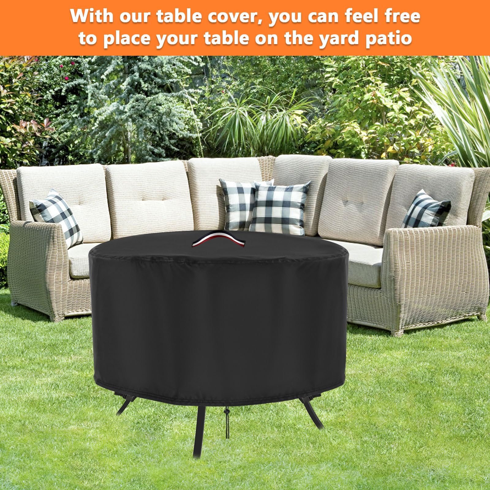 Patio Table Cover, 43 Inch Round Outdoor Table Cover, Waterproof Protective Covers Patio Furniture Covers-43X26Inch