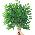 GREENTIME 6 Pack Artificial Italian Ruscus Greenery Stems 23.5 Faux Green Leaf Bouquet for Vase Bridal Wedding Table Centerpie