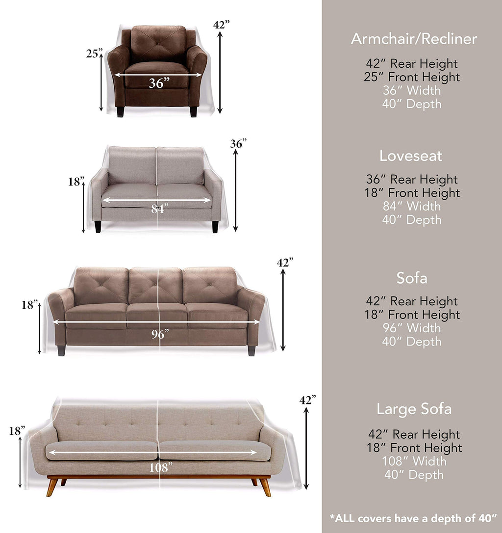 Laminet Thick Crystal Clear Heavy-Duty Water Resistant Sofa/Couch Cover - Perfect For Protection Against Cat/Dog Clawing, Kids And Grandkids!!! - Sofa - 42' Bh X 18' Fh X 96”W X 40”D
