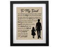 Dad Gifts from Daughter, Dad Fathers Day Birthday Christmas Gifts Ideas - Framed Burlap Print 11 W X 13 H - Gifts for Dad from D