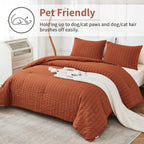 Avelom Terracotta Seersucker Twin/Twin Xl Comforter Set (68X90 Inches), 2 Pieces-100% Soft Microfiber Lightweight Comforter With 2 Pillowcases, All Season Down Alternative Comforter Set For Bedding