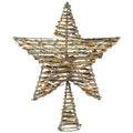 Northlight 11 Lighted Rattan Twigs Star Christmas Tree Topper- Clear Lights, White Wire