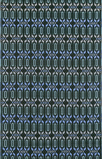 Mad Mats Geometric Outdoor Rug, Reversible Plastic Mat (5' X 8', Moroccan - Dark Periwinkle)