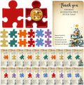 Solsew 100 Sets Christmas Employee Appreciation Gifts Bulk Puzzle Piece Lapel Pins Inspirational Thank You Cards for Team Buildi
