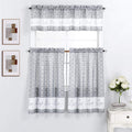 Interior Trends 3 Piece Kitchen Window Curtain Panel Tiers And Valance Set (36' Tiers Set, Live Love Laugh Gray)