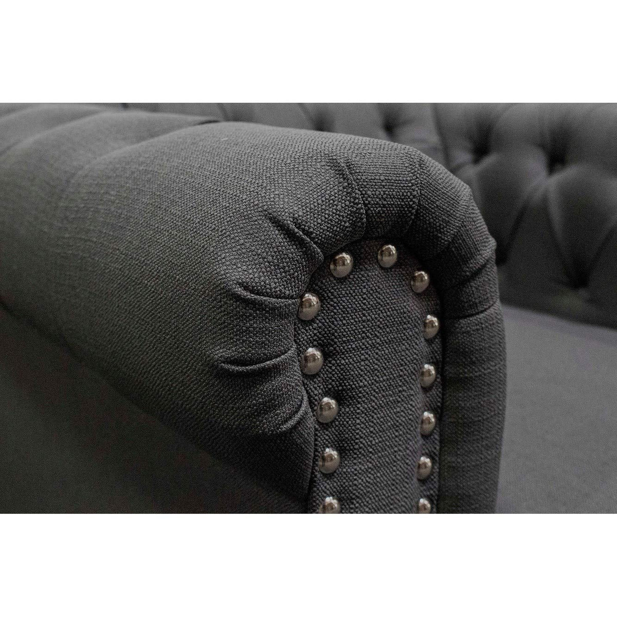 Best Master Furniture Venice Upholstered Loveseat, Charcoal