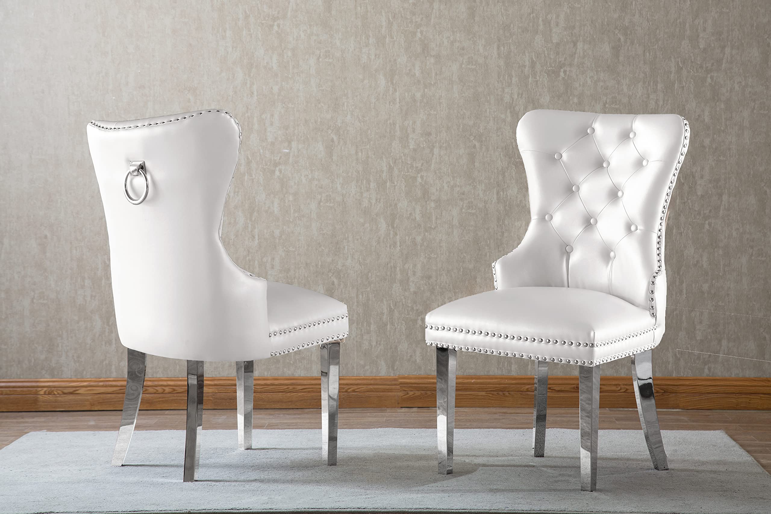 Best Quality Furniture Sc44-48 Side Chairs (Set Of 2), White