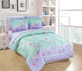 Twin Size 5Pc Comforter Set Girls/Teens Mermaids Starfishes Jellyfishes Lavender Pink Aqua New