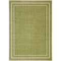 Nourison Essentials Indoor/Outdoor Solid Bordered Green Ivory 5' X 7' Area Rug, Easy Cleaning, Non Shedding, Bed Room, Living Ro