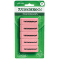 Ticonderoga Wedge Erasers, Pink, 5 Count
