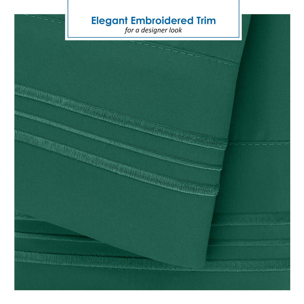 Nestl Hunter Green Rv Queen Sheets – Super Soft Rv Short Queen Sheets For Rv Camper, 6 Piece 1800 Microfiber Fitted Rv Sheets, Double Brushed Rv Bed Sheets Set, Camper Sheets And Pillowcases
