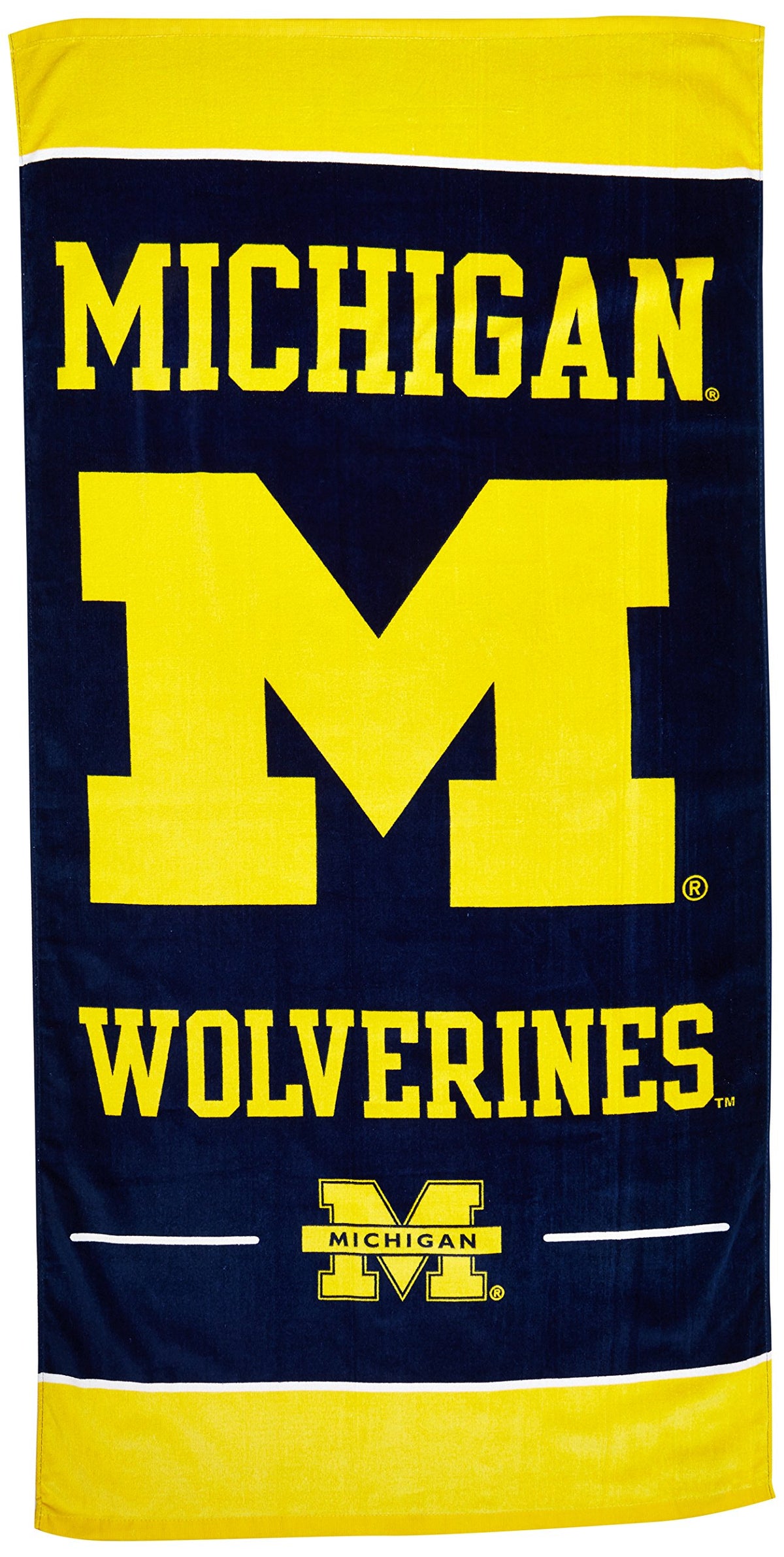 WinCraft NCAA University of Michigan A1861515 Fiber Beach Towel, 9 lb/30 x 60