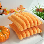 Jojusis Pack Of 2 Faux Fur Plush Decorative Throw Pillow Covers Couch Cushion Case Soft Fluffy Pillowcases Wide Stripe (Orange,