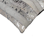 HomeRoots Decor 12' X 20' X 5' Cowhide Microsuede Polyfill Torino Madrid Throw Pillow - Grey and Silver