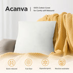 Acanva Decorative Throw Pillow Inserts For Sofa, Bed, Couch And Chair, Square Euro Sham Form Stuffer With Premium Polyester Micr