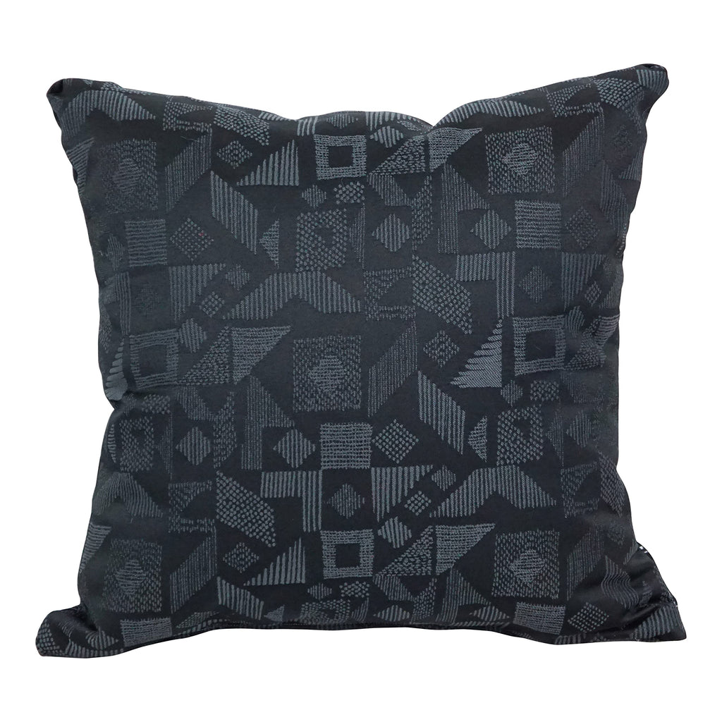 Blazing Needles Square Polyester Jacquard Throw Pillow, 17", Nina Jet