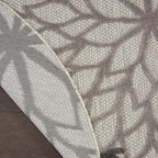 Nourison Aloha Indoor/Outdoor Floral Silver Grey 4' X Round Area Rug, (4' Round)
