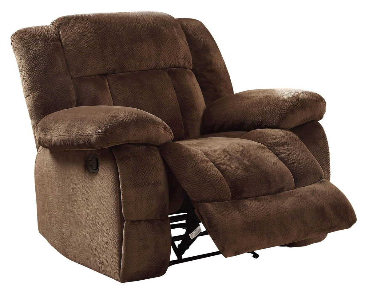 Benzara Bm181748 Microfiber Textured Fabric Glider Reclining Chair, Brown