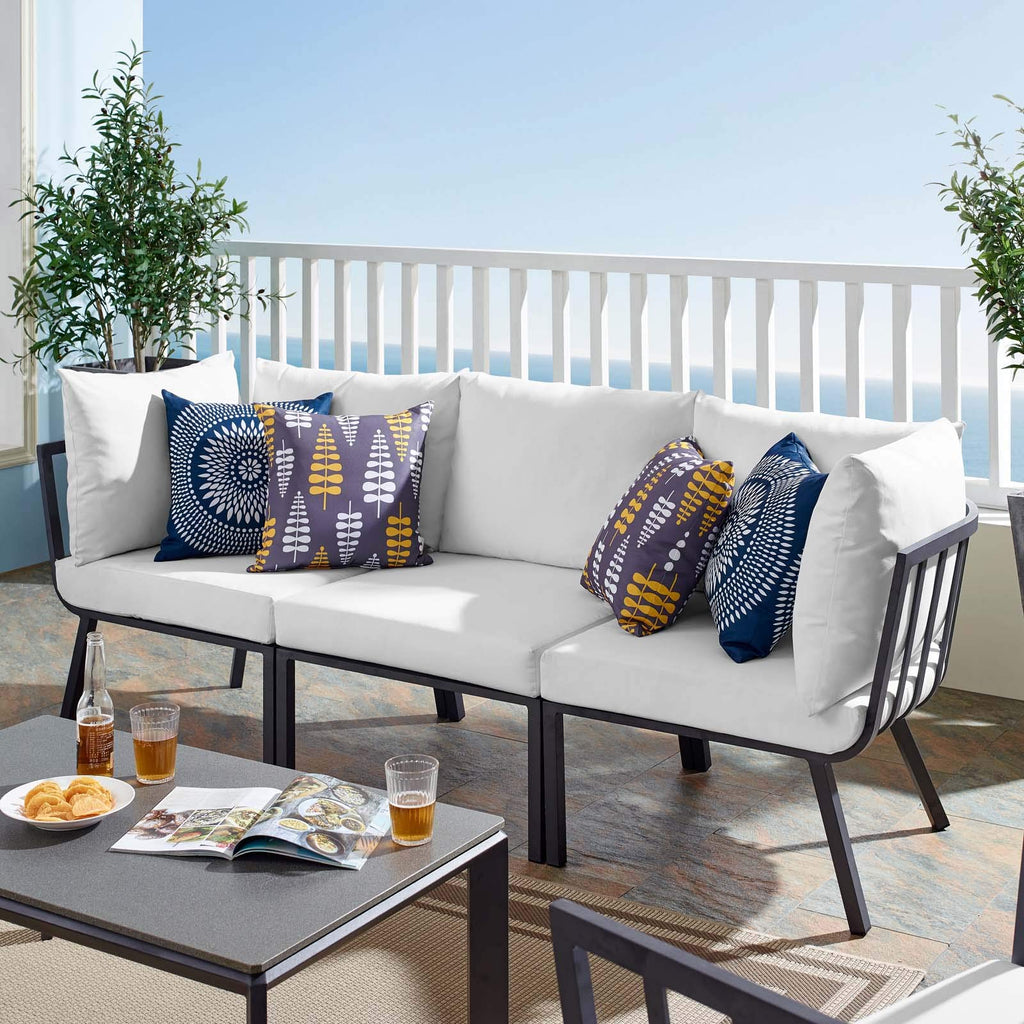 Modway Riverside Outdoor Furniture, 3-Piece Set, Gray White