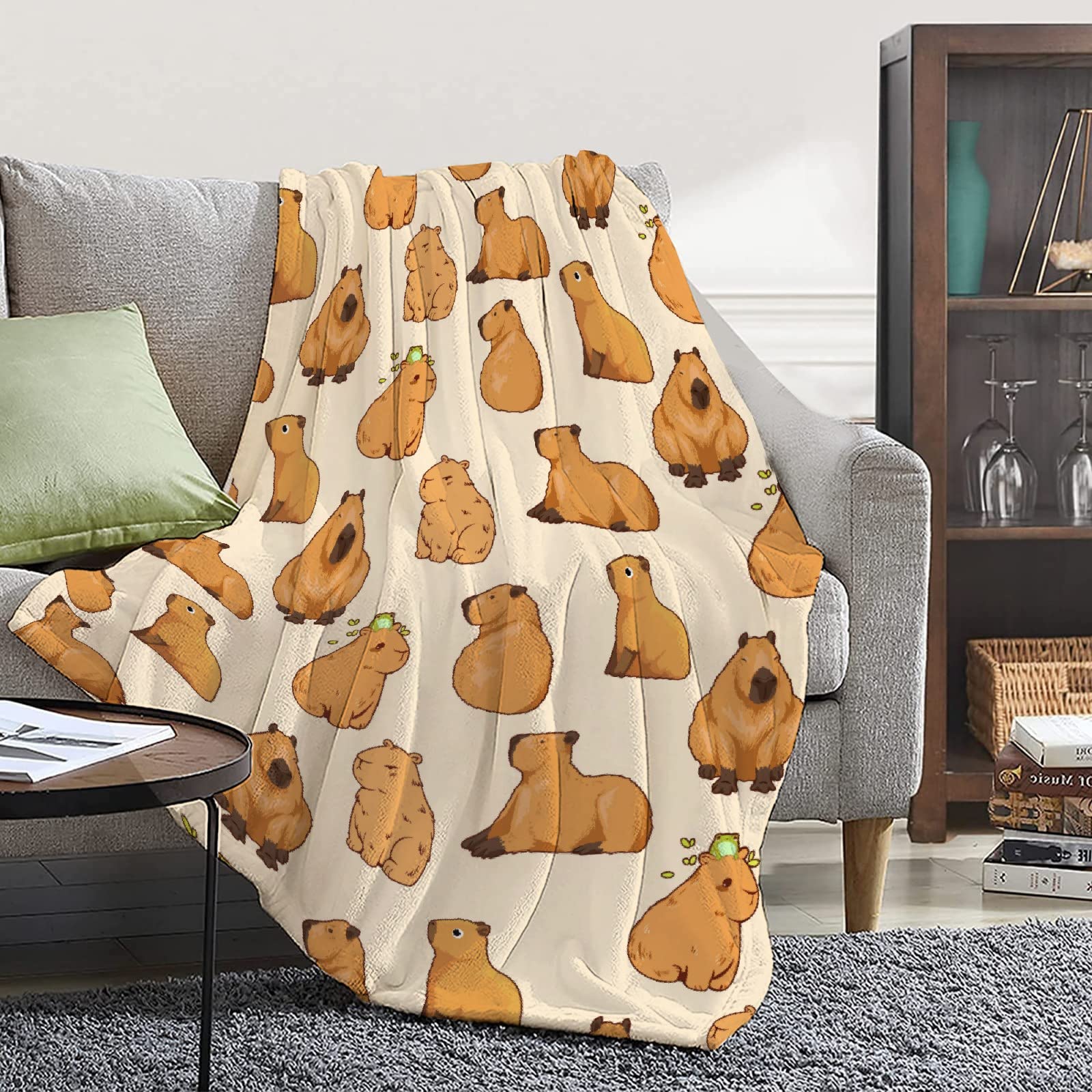 Capybaras Blanket Gift For Girls Boys Kids-50X60 Inches Soft Flannel Blankets Cutes Capybara Cozy Throws Blanket For Women Men,