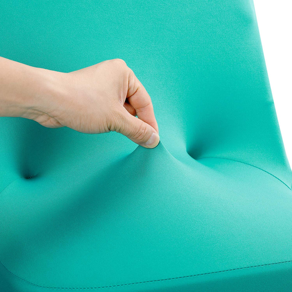 Peomeise Stretch Spandex Folding Chair Cover For Wedding Party Dining Banquet Event (Turquoise,12Pcs)