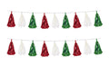 Beistle 2 Piece Metallic & Tissue Tassel Garland, 9.75'' x 8', Red/White/Green