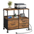 DEVAISE 3 Drawer Mobile File Cabinet, Rolling Printer Stand with Storage Shelf, Fabric Lateral Filing Cabinet fits A4 or Letter 